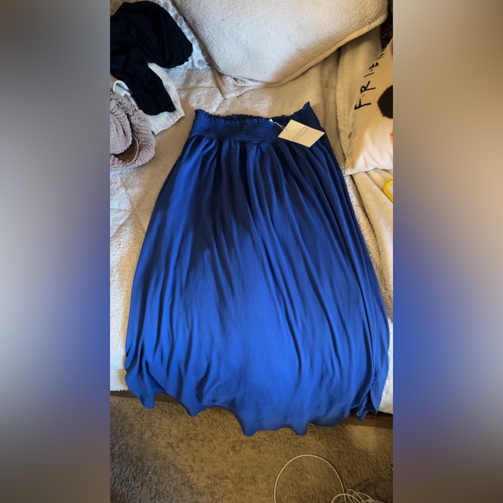 Long blue skirt